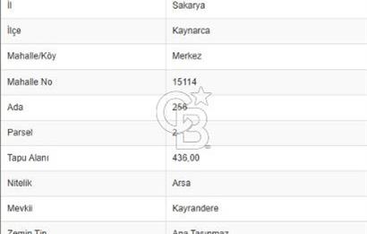 Sakarya Kaynarca Merkez Mah. Konut İmarlı Satılık 436 m² Arsa