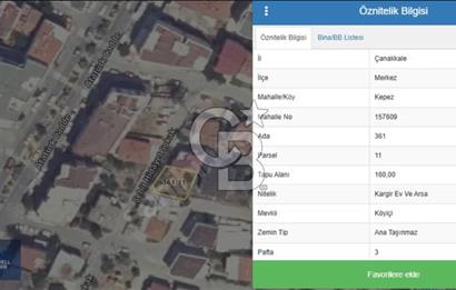 ÇANAKKALE KEPEZ MERKEZDE İMARLI SATILIK ARSA VE KARGİR EV