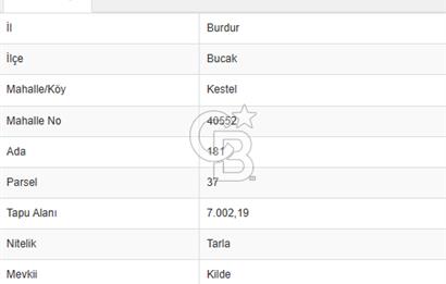 BURDUR KEÇİLİ’YE YAKIN – KESTEL SINIRLARINDA 7 DÖNÜM TARLA