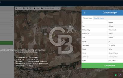 GÖLBAŞI VELİHİMMETLİDE FIRSAT FİYATLA YATIRIMLIK 13.146 M2 TARLA