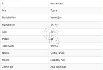 FIRSAT !!!!! TOSYA YENİDOĞAN'DA SATILIK ÇELTİK TARLASI - 7 - 321337