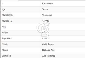 FIRSAT !!!!! TOSYA YENİDOĞAN'DA SATILIK ÇELTİK TARLASI - 8 - 321336