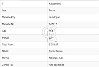 FIRSAT !!!!! TOSYA YENİDOĞAN'DA SATILIK ÇELTİK TARLASI - 6 - 321338