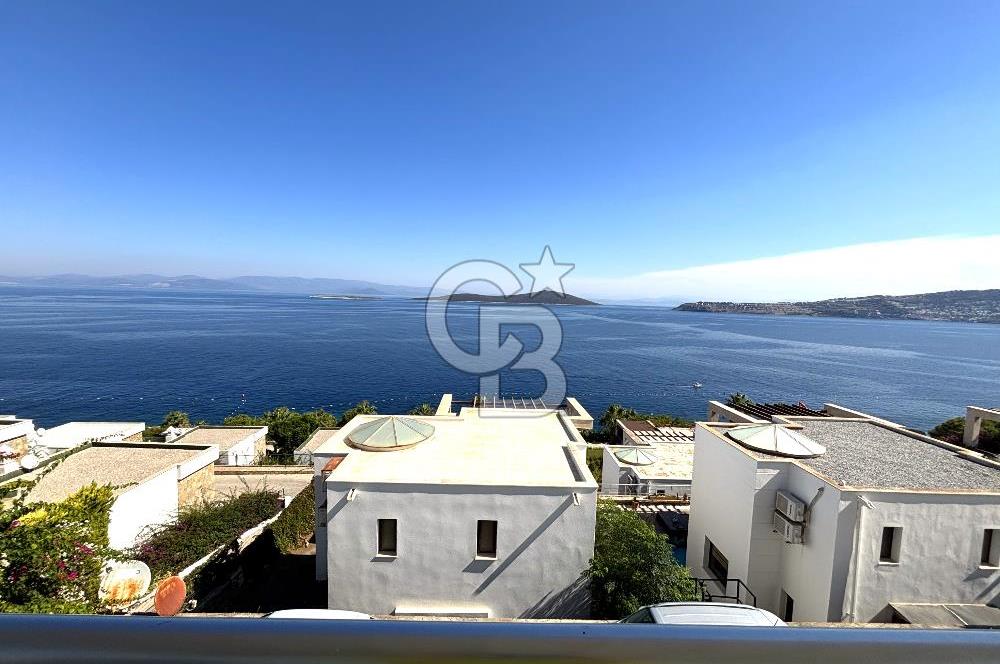Bodrum Satılık Gündoğan'da Özel Plajlı, Deniz Manzaralı Villa