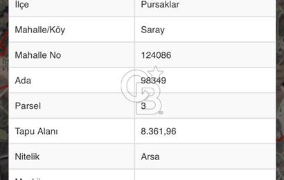 PURSAKLAR SARAYDA ÇOK KATLI İMARLI YATIRIMLIK SATILIK ARSA
