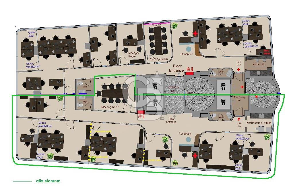 NEO' DAN WINDOWIST' TE BÜTÜN GİDERLER DAHİL YARIM KAT HAZIR OFİS