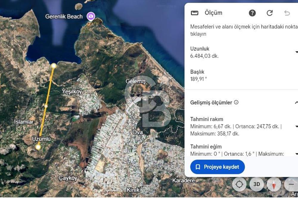 Antalya Kaş üzümlüde 693 m2 bağ ve sebze bahçesi