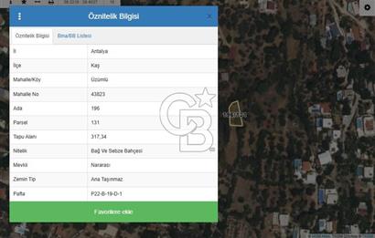 Antalya kaş üzümlü’de yatırımlık bağ