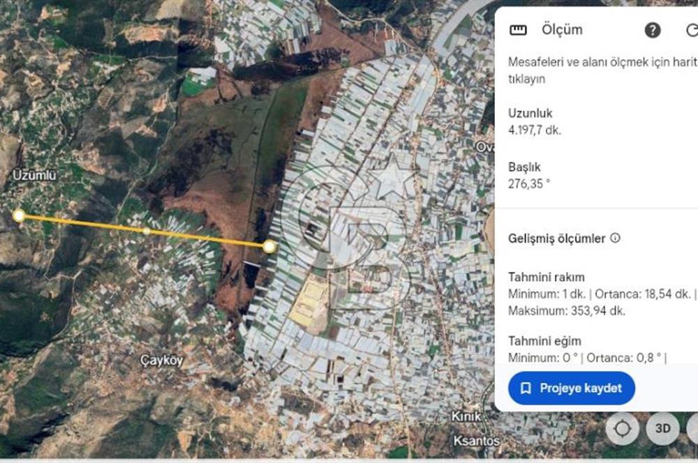 Antalya Kaş üzümlüde 693 m2 bağ ve sebze bahçesi