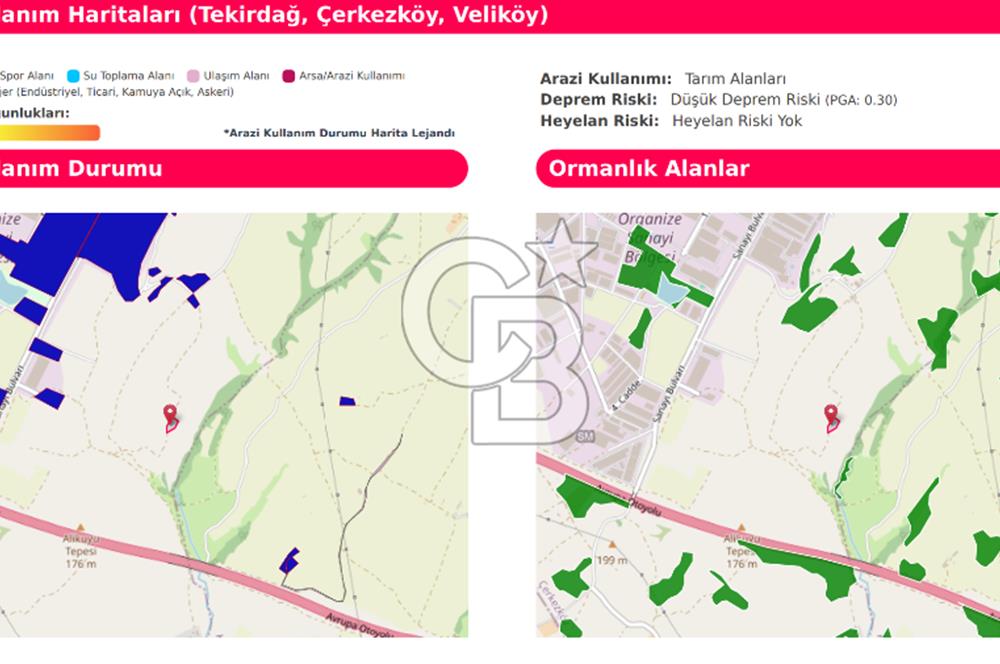 TEKİRDAĞ ÇERKEZKÖY VELİKÖYDE OSB YAKINI 3 PARSEL SATILIK ARAZİ