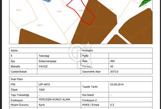 TEKİRDAĞ SÜLEYMANPAŞA YAVUZ MAHALLESİNDE İMARLI ARSA - 2 - 322046