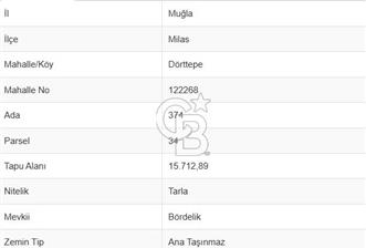 MUĞLA / BODRUM / MİLAS – BÖRDELİK DÖRTTEPE MEVKİİNDE YATIRIMLIK ARAZİ - 8 - 322340