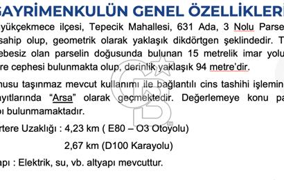 İstanbul, Büyükçekmece, Tepecik, Hürriyet Mah. Konut İmarlı Satılık Arsa, net temiz parsel,  E (KAKS): 0,20 