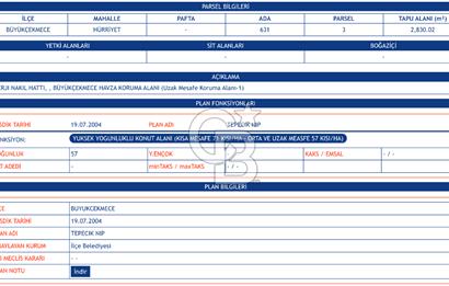 İstanbul, Büyükçekmece, Tepecik, Hürriyet Mah. Konut İmarlı Satılık Arsa, net temiz parsel,  E (KAKS): 0,20 