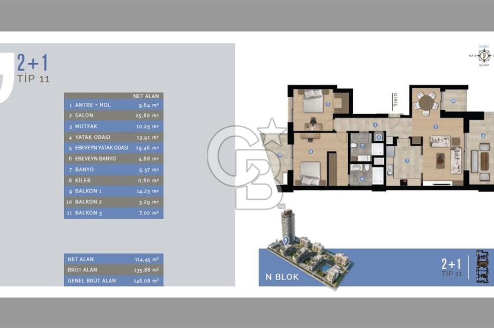 Mavişehir Livin Bahçe Teraslı Eşyalı Kiralık 2+1 146 M² Daire