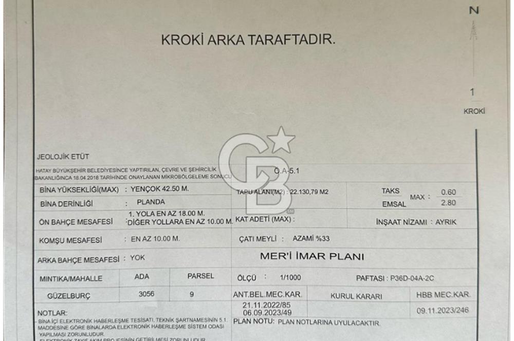 ANTAKYA-ATATÜRK CAD'DE YOLA SIFIR *NİTELİKLİ SATILIK TİCARİ ARSA