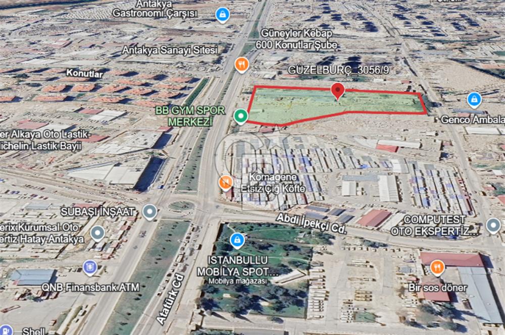 ANTAKYA-ATATÜRK CAD'DE YOLA SIFIR *NİTELİKLİ SATILIK TİCARİ ARSA