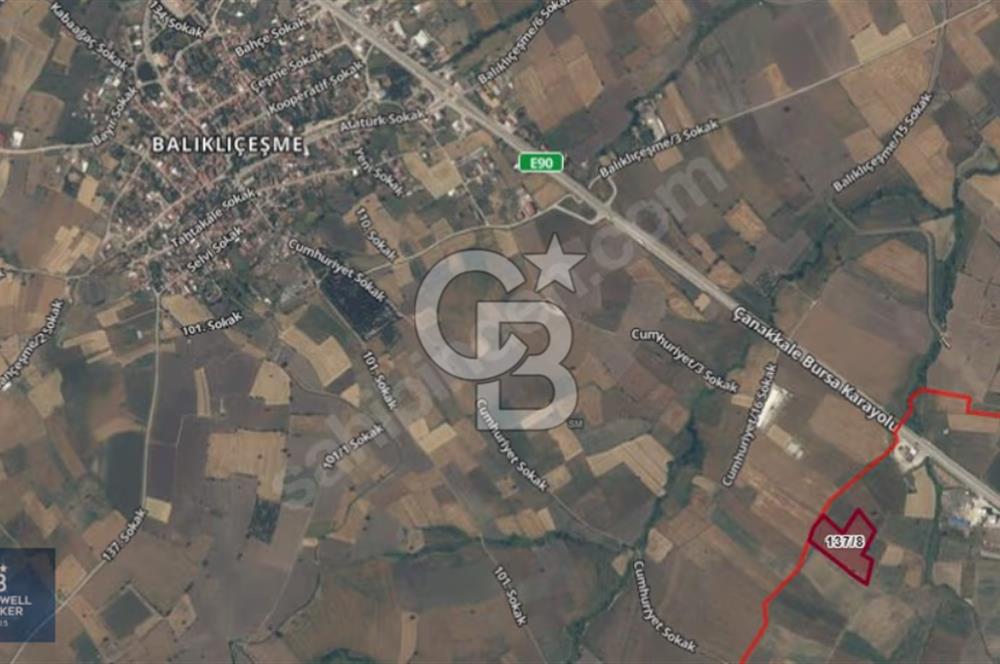 ÇANAKKALE BİGA GÖKTEPE BURSA YOLUNA YAKIN SATILIK 16574 M2 TARLA