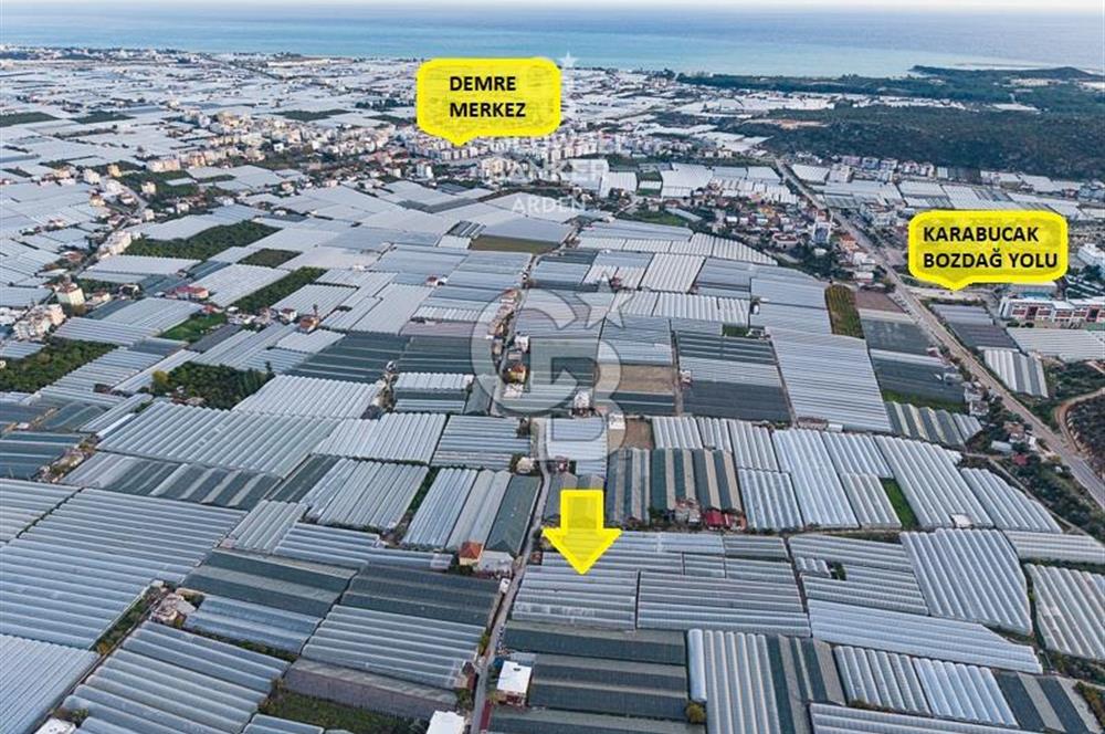 CB ARDEN'DEN DEMRE KARABUCAK SATILIK 2700 M2 SERA VE ORTAK EVİ