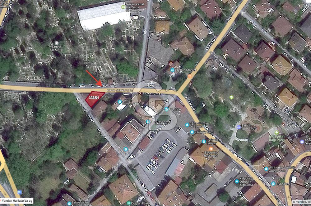 SARIYER MERKEZ, 132M2 MÜSTAKİL, DENİZE 5DK YÜRÜME, CADDEYE CEPHE SATILIK ARSA