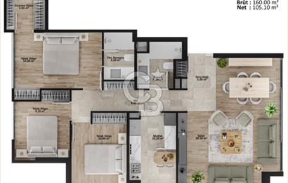 CADDEBOSTAN'DA ÇAM FISTIĞI SOKAK'TA SATILIK 3+1 DAİRE