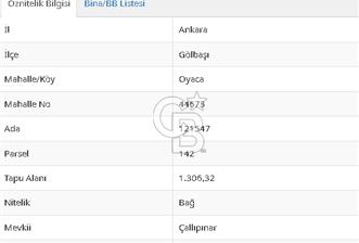 CB VİZYON BÜŞRA ERGÜL DEN GÖLBAŞI OYACA DA SATILIK TARLA - 4 - 324357