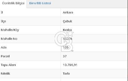 CB VİZYON BÜŞRA ERGÜL DEN ÇUBUK KIZILCA DA SATILIK TARLA
