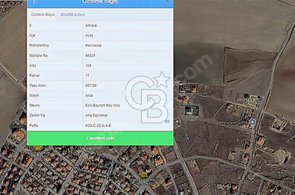 Ayaş Hacı Recepte Villa Hayaliniz İçin 587 m² Satılık Parsel