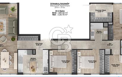 CADDEBOSTAN'DA, GÖKÇE SOKAK'TA SATILIK 4+1 DAİRE
