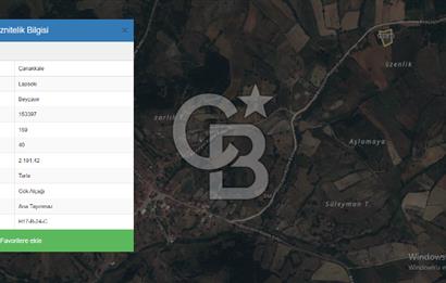 ÇANAKKALE LAPSEKİ BEYÇAYIR KÖYÜNDE SATILIK ARAZİ