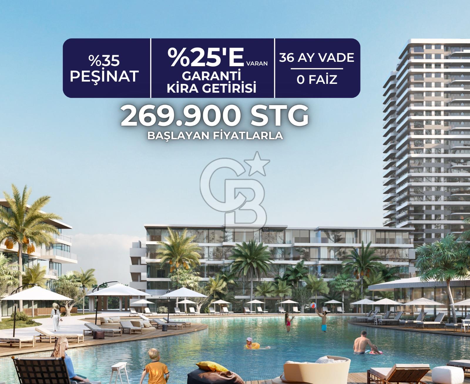 KKTC İskele'nin En İyi Projesi Grand Sapphire Blu'da Ödeme Planlı Satılık Fırsat 3+1 Daire
