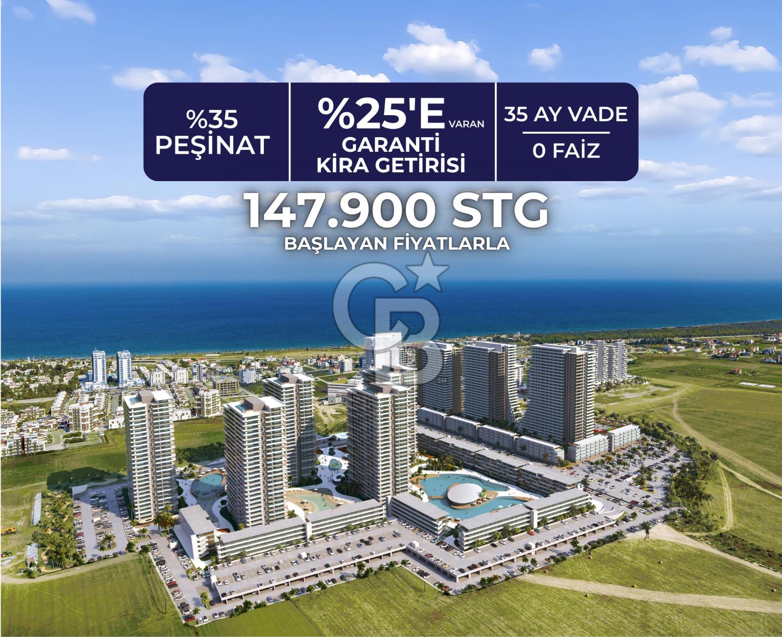 KKTC İskele'nin En İyi Projesi Grand Sapphire Blu'da Ödeme Planlı Satılık Fırsat Stüdyo Daire