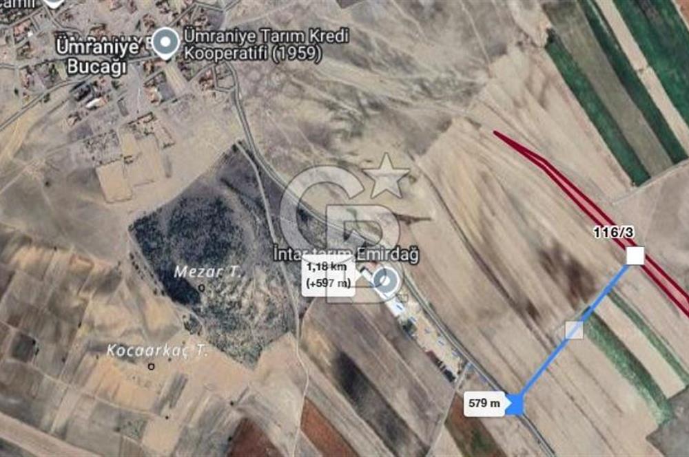 EMİRDAĞ ÜMRANİYEDE ANAYOLA 2. PARSEL 18 DÖNÜM ARAZİ