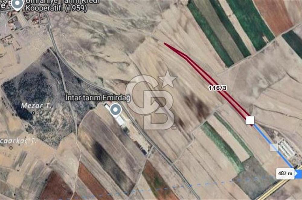 EMİRDAĞ ÜMRANİYEDE ANAYOLA 2. PARSEL 18 DÖNÜM ARAZİ