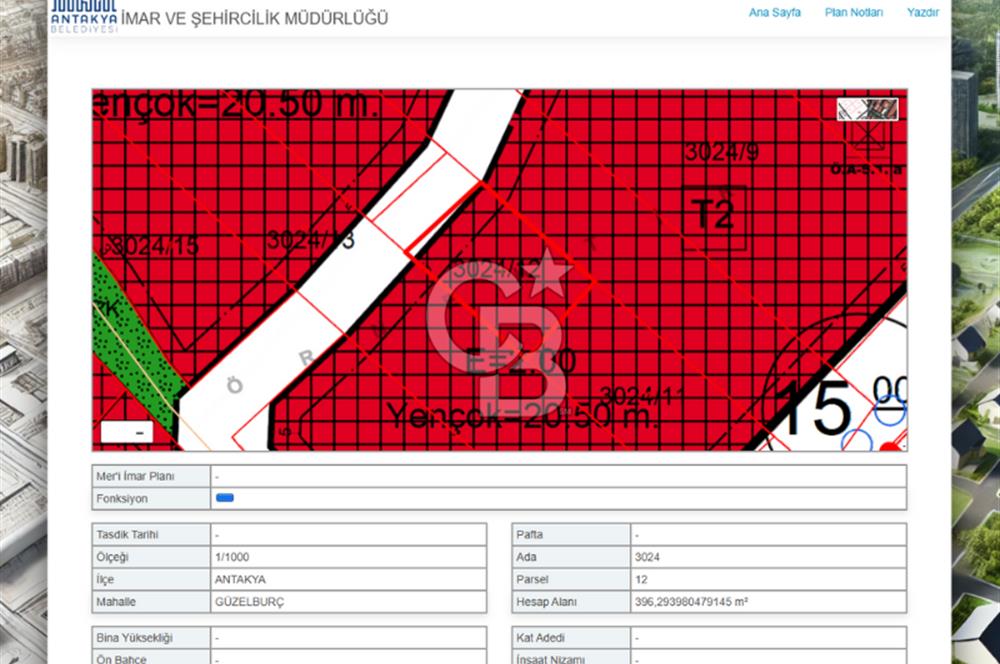 GÜZELBURÇ MAH'DE *T2 İMARLI* SATILIK NİTELİKLİ TİCARİ ARSA