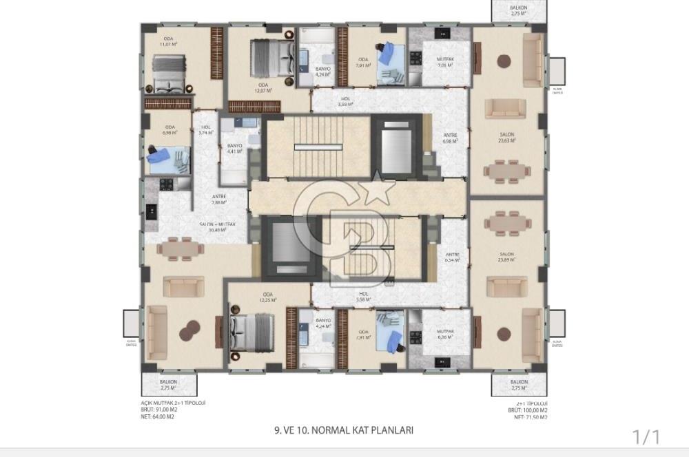 KADIKÖY MERDİVENKÖY MAHALLESİNDE SATILIK SIFIR 2+1 DAİRE