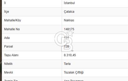 ÇATALCA NAKKAŞ, HAVAALANINA YAKIN, 442M2 SATILIK ARAZİ