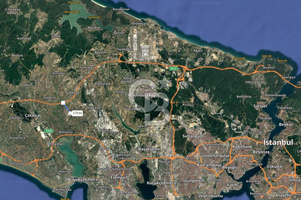 ÇATALCA NAKKAŞ, HAVAALANINA YAKIN, 442M2 SATILIK ARAZİ