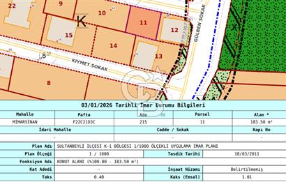 ACİİLL...Sultanbeyli Mimar Sinan Mh.de İmarlı Müstakil Parsel