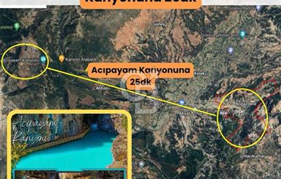 Acıpayam kanyonu ve fethiyeye yakın  imarlı arsa