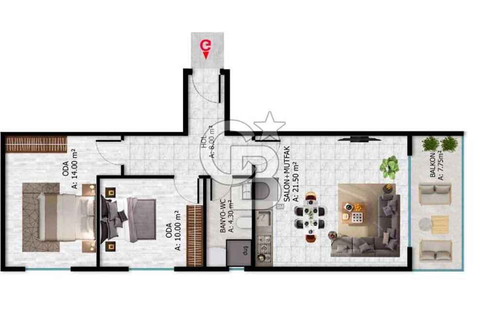 ÇANAKKALE MERKEZ KARACAÖREN MAVİ VATAN EVLERİ SATILIK 2+1 DAİRE