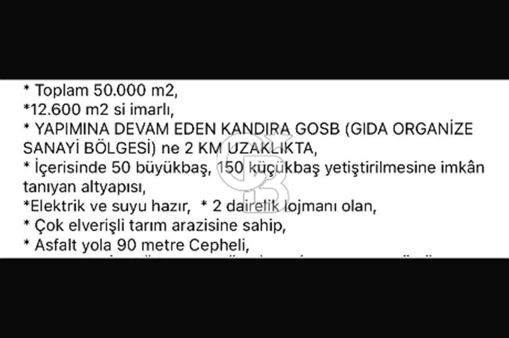 KOCAELİ KANDIRA KOCAKAYMAS MAHALLESİ'NDE 50.623 MT2 SATILIK