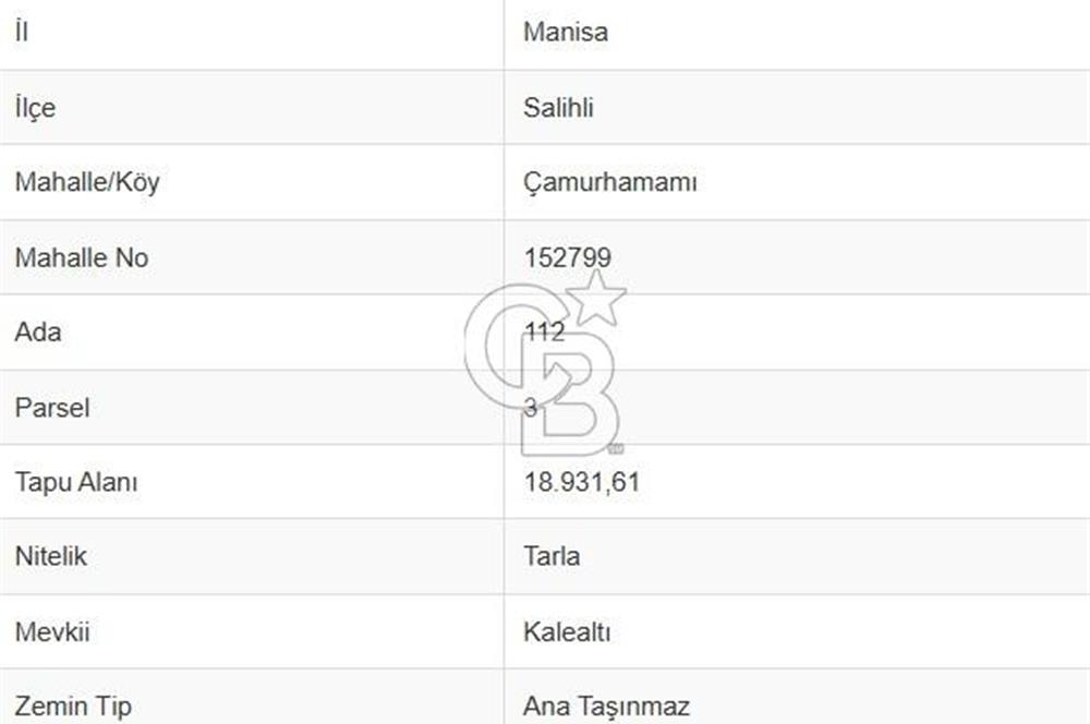 Salihli Çamurhamamında 28070 m² Altın Değerinde Satılık Tarla