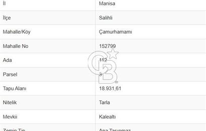 Salihli Çamurhamamında 28070 m² Altın Değerinde Satılık Tarla