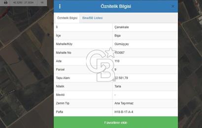 BİGA GÜMÜŞÇAY BELDESİ'NDE SATILIK ÇELTİK TARLASI