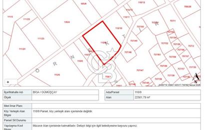 BİGA GÜMÜŞÇAY BELDESİ'NDE SATILIK ÇELTİK TARLASI