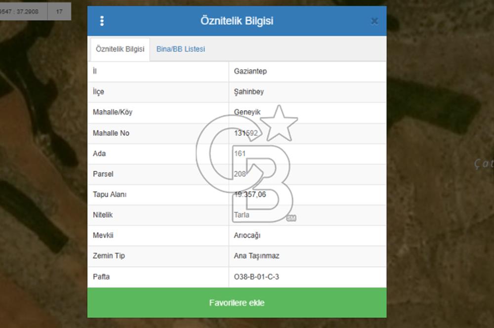 Gaziantep Geneyik'te Yeni İmar Bölgesinde Satılık Tarla