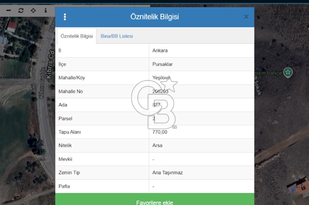 PURSAKLAR YEŞİLOVA'DA *770 m2* SATILIK KONUT İMARLI *KÖŞE* ARSA