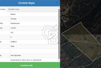 Mersin Toroslar Kavaklıpınar Köyünde Satılık Arsa - 1 - 326147