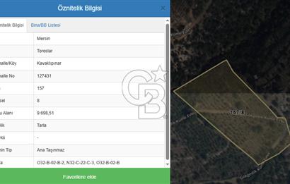 Mersin Toroslar Kavaklıpınar Köyünde Satılık Arsa